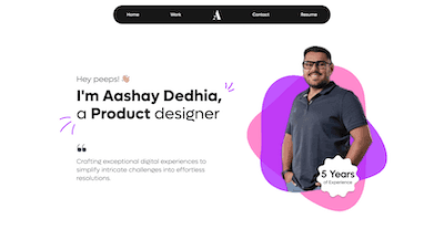 Aashay Dedhia - Portfolio Website for a Designer Friend